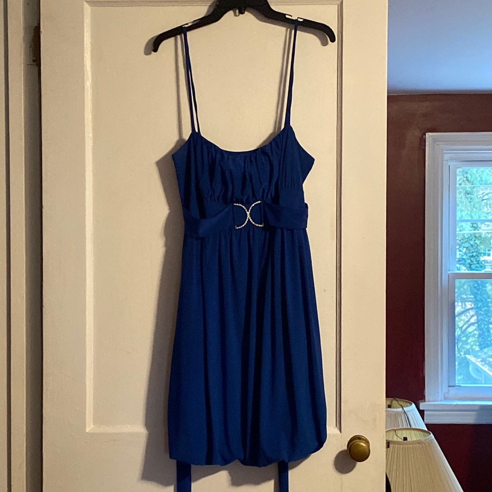 Spaghetti Strap Blue Formal Dress